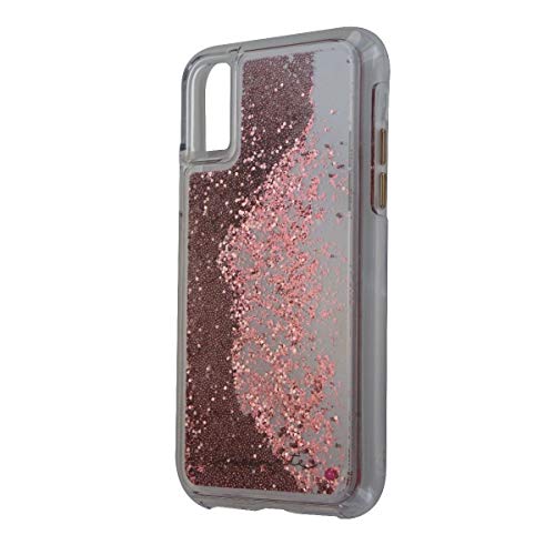 Case-Mate iPhone X Case - WATERFALL - Cascading Liquid Glitter - Protective Design - Apple iPhone 10 - Rose Gold