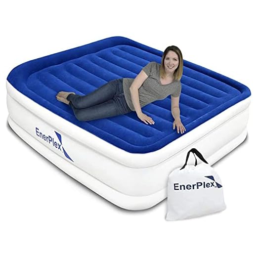 EnerPlex Twin Air Mattress with Built in Pump - 15" Luxury Size Self-Inflating Blow Up Mattress with Neck Support - Inflatable Air Bed for Portable Travel & Home Use (Blue/White)
