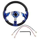  13in 320mm Volante Universal PU Cuero Coche Sport Racing Drift Volante Azul