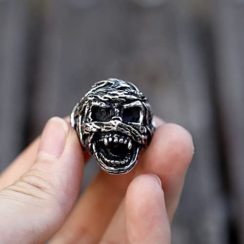 Image of 2023 Skull Ring Cool Evil Death Punk Rock Stainless Steel Rings Aly Style Jewelry