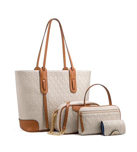KingTo set 4 piezas bolso tote retro para mujer miniatura 1