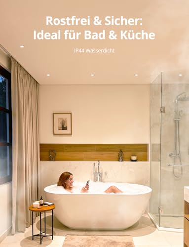 BOJIM LED Spots 230V Flach für Bad, Einbaustrahler 68mm - 80mm Lochmaß, Warmweiß Neutralweiß Kaltweiß, Deckenspots 5W, Einbauleuchten IP44 Wasserdicht, für Küche Wohnzimmer, 10er Set