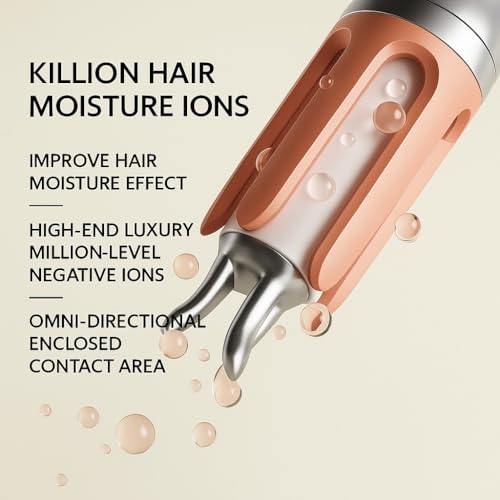 Image of Dratal Automatic Hair Curler, Rotating Curling Iron with 4 Heat Levels, Dual Voltage, Quick Heat Up & Safety Auto Shut-Off for Pro Hair Styling (Copper)