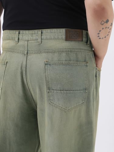Image of Urbano Plus Men's Loose Baggy Fit Heavy Washed Jeans Non-Stretchable