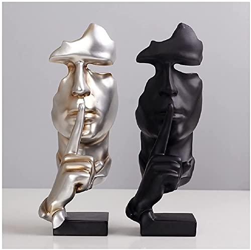 Smrthmrt Modern And Simple Sculptures The Thinker Statue,Silence Is Gold Keep Silence Statues And Figurines Desk Decoration For Office Home Decor (Black) #TOP5