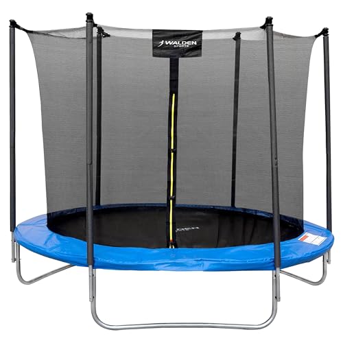 Trampolin Outdoor, Ø 244/ Trampolin mit Sicherheitszaun und Gepolsterte Ø 244/305/366 cm 8 FT/10FT/12FT Stangen für Kinder Indoor Outdoor Fitness, Belastbar bis 150kg Modell 2022 (244CM- 3 Beine)