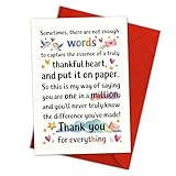 Thank You Greeting for Women and Men One in a Million Appreciation Message with Thankful Heart and Colorful Words Grateful Gift for Coworker, Mentor, Teacher, Nurse, Boss, Bestie, Soul Sister 5.3''x8'' with Envelope