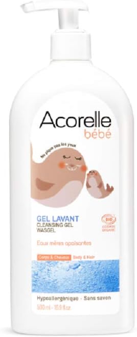 Acorelle Hygiène & Soin Bébé Gel Lavant Relaxant Corps et Cheveux Bio 400 ml