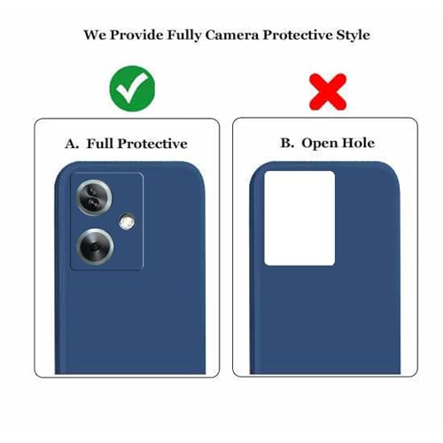 Image of A rtistque Liquid Silicone Back Cover Case for Oppo A79 5G Shockproof TPU Soft Flexible with Camera Protection - Blue