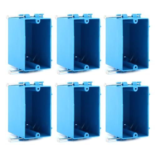 6pcs Single Gang Electrical Outlet Box Switch Box Plastic Outlet Box 1-Gang Electrical Outlet Box Extenders for Residential Commercial Old Job Applications(Size:3.66x2.24x2.83inch) -  PUXING, 22390369