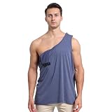 YOSINISO Unisex Post Shoulder Surgery Tank Tops Arm Chest Recovery Tear Way Crewneck Cloth Left and Right Side Snap Access Full Open Sleeveless Shirts Workout Tee Adaptive Clothing Blue