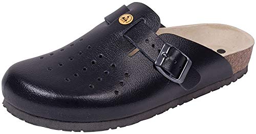 Zuecos de cuero nobuck unisex Weeger ESD para aliviar la fatiga diaria