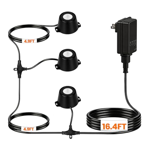 ZestPatio Plug in Pond Lights LED Underwater with Timer, Stainless Steel | 15W, 5000K, 100-240V AC to 24V DC, IP68 Submersible LED Spot Lights for Pond Fountain Waterfall Aquascape Koi, Set of 3