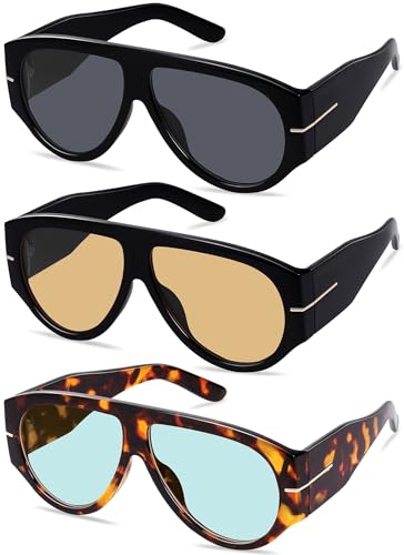 YMRFW Oversized Retro Aviator Sunglasses for Women Men Trend 70s