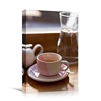 Canvas Wall Art Tea Coffee Drinks Farmhouse/Country Kitchen Multicolor Photography Relax/Calm - 12x18 inches