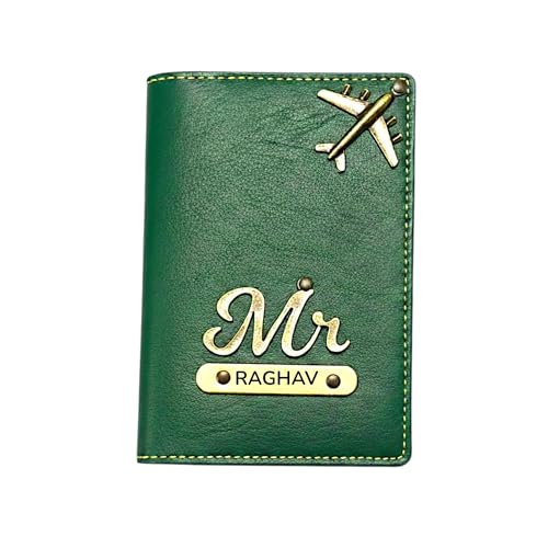 Image of Personalised Leather Passport Cover with Name & Charm for Men & Women | Customised Passport Holder | Gift for Him & Her