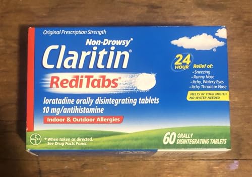 Claritin RediTabs 24 Hour Allergy Medicine Non-Drowsy Allergy Relief Loratadine Antihistamine Tablets 60 Count