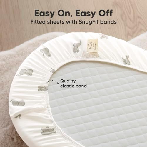 2-pk Organic Baby Bassinet Sheets Boys, Girls, Bassinet Fitted Sheet (Elly) — view 4
