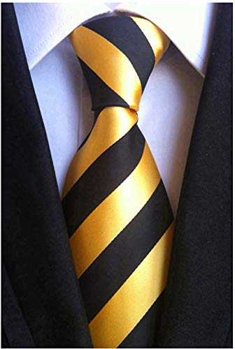 Image of Elfeves Men's Modern Striped Patterned Formal Ties College Daily Woven Neckties