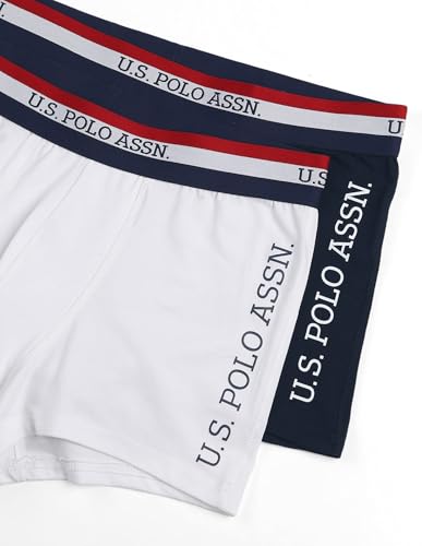 Image of U.S. Polo ASSN. Mens ET002 Anti Microbial Branded Stretch Cotton Underwear Trunk -Pack of 2