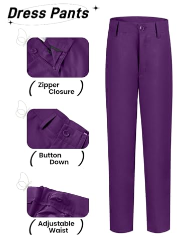 Image of YuanLu Toddler Boys Formal Suits Set,Vest Pants Dress Shirt and Tie for Kids Boy Wedding Ring Bearer Oufit