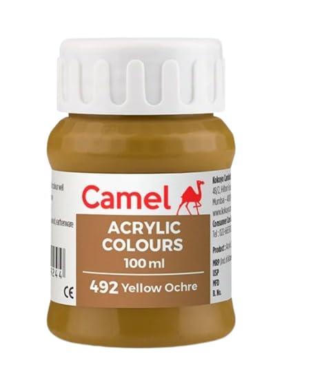 Image of Acrylic Colour 100ML - Versatile, Permanent, and Skin-Friendly Paint for Multiple Surfaces | (Yellow Ochre 492)