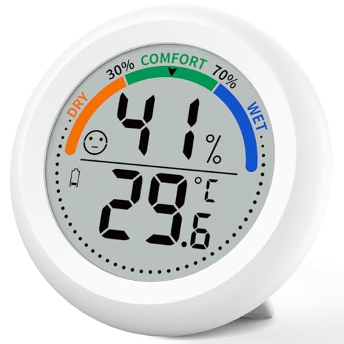 Digital Indoor Room Thermometer Hygrometer — Accurate Temperature Humidity Sensor with Comfort Indicator, ℃/℉ Switch for Baby Home Greenhouse Cellar Garage Nest Reptile