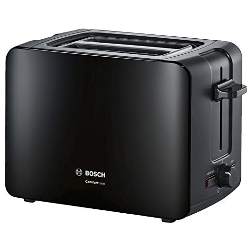 Bosch tat6 a113 compacta de tostadora Comfort Line, automática de la rebanada, función de descongelación, 1090 W, Negro