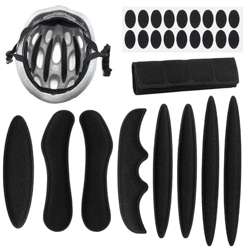 Casco Anticolisión Protecciónde Esponja, Kit de Espuma para Casco, Juego de Almohadillas de Espuma para Casco de Bicicleta, Almohadilla para Bicicleta, Almohadilla de Espuma de Repuesto (Negro)