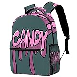 Design: il nostro zaino, grande capacità, durevole, spallacci regolabili, una tasca principale grande capacità, 2 tasche laterali, 1 tasca frontale con cerniera con 4 tasche interne, in grado di soddisfare le necessità quotidiane. Inoltre, lo zaino scolastico è progettato con manico robusto e cuscino a nido d'ape per alleviare la pressione spinale.