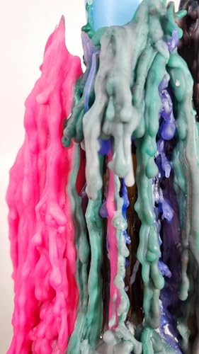 GLOWYBOX® TROPFKERZEN 10er SET Tropfkerzen bunt perfekt zum betropfen Tropfenkerze, Tropfkerze für Flasche neon Farben Kerzen für Flaschen und Kerzenständer DIP DYE BUNT 10er