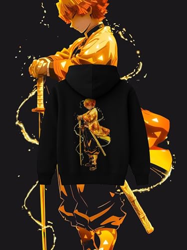 Image of Mens Demon Slayer Premium Printed Hoodie for Men Branded Sweatshirt Man with Stylish Printed Design Regular Fit Casual Wear Hoodies for Men Stylish