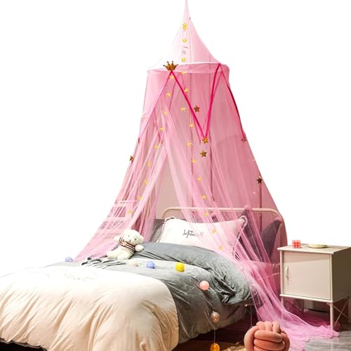 GUANSHAN Kuppel Moskitonetz Krone Stern Verschönerung Bett Vorhang Prinzessin Stil Bett Dachboden Moskitonetz für Schlafzimmer, Mädchenzimmer