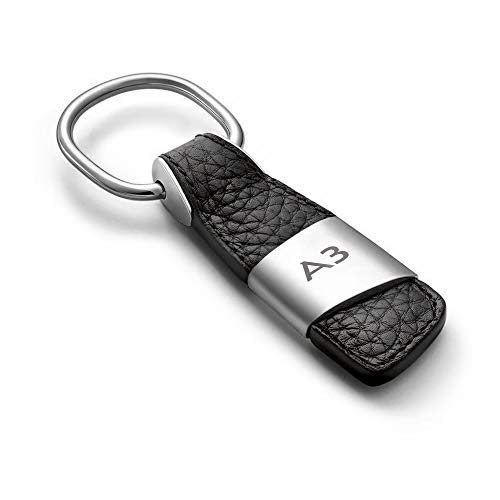 aikeec Metal Leather Car Ring Keychain Keyfob for Audi A3 A4 A5 A6 A7 Q3 Q5 Q7 TT