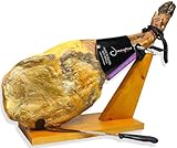 Iberico Ham Acorn-fed Bellota 100% Pure Breed (shoulder) Bone in from Spain + Ham Stand Kit - Jamon 100% Iberico de Bellota Pata Negra (Paleta Iberica)