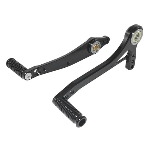 Gconla Black Motorcycle Gear Shifter Lever Motorcycle Adjustable Dual Bearings Shifter Shift Lever Pedal With Toe Pegs Gear Gearchange Linkage Kit For Rearsets Rear Set