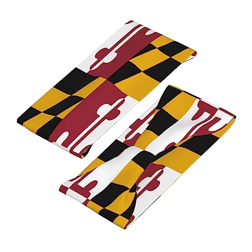 Image of Maryland Flag Sports Headbands Moisture Wicking Workout Headband Sweatband Headbands for Running Cycling Football Yoga Hairband for Men Women