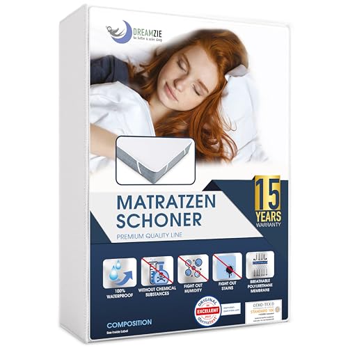 Matratzenschoner 90 x 200 cm Wasserdicht Made in EU und Oeko-TEX Zertifiziert von Dreamzie - Nässeschutz 90x200 Atmungsaktive