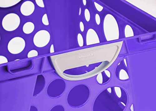 Storex Premium File Crate With Molded Handles – Letter And Legal Document And Folder Storage, Purple/White, 1-Pack (61754F03C) #TOP2