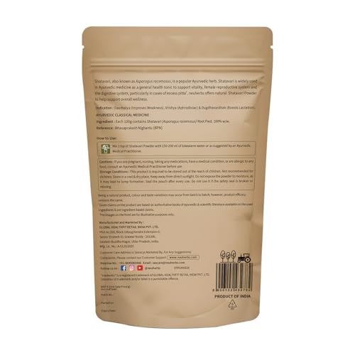 Image of Neuherbs Shatavari Powder - 100gm | Ayurvedic Support To Balance Women's Hormones | Herbal Supplement | Good For Healthy Digestion & Reproductive System
