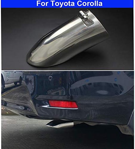 1pcs Silver Stainless Steel Exhaust Tail Rear Muffler Tip Tailpipe Trim For Toyota Corolla 2014 2015 2016 2017 2018 2019 2020 2021 2022 2023 2024