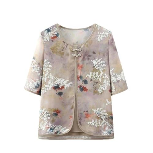 T-shirt en mousseline de soie femme chemise manches moyennes été respirante