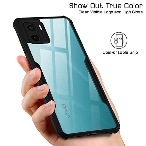 Image of Jkobi Back Cover Case for Vivo Y15s(2021)| Y15A 2021 (Crystal Glass Back | Camera Protection | Shockproof | Professional Black)