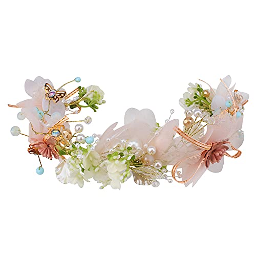 Aoprie Butterfly Flower Headband For Women Wreath Crown Wedding Floral Garland #TOP10