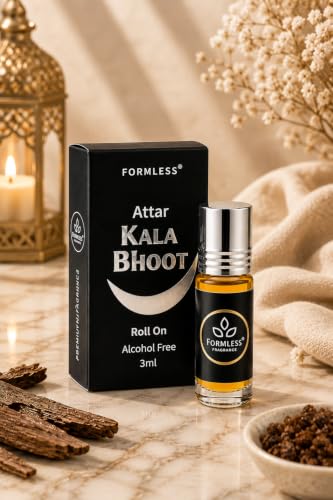 Image of Formless Kala Bhoot 3ml Attar Unisex - Premium Bold Intense Fragrance Oil, Long Lasting Alcohol-Free Perfume, Dark Smoky Scent, Pocket Size Roll-On, Travel Friendly Daily Wear & Special Occasions