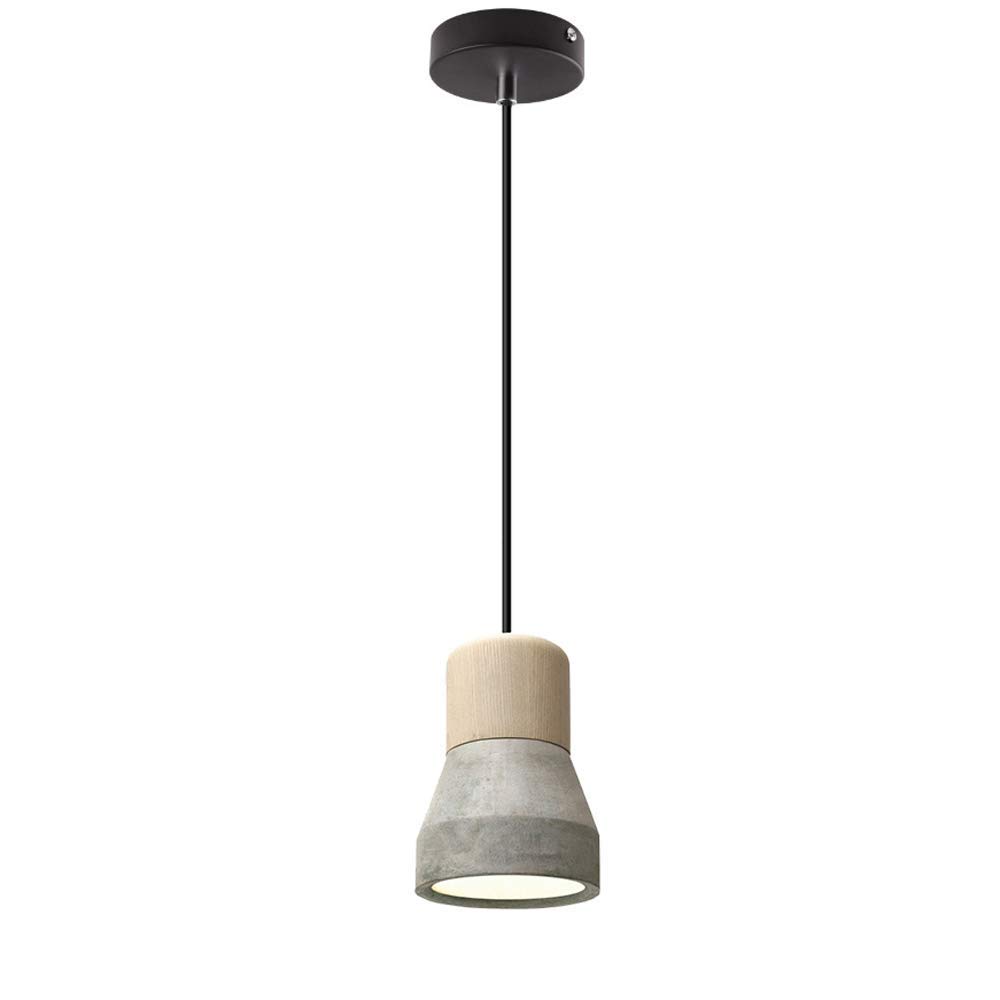 Lustre en ciment et bois suspension moderne grise anti-éblouissement pour escalier et salon