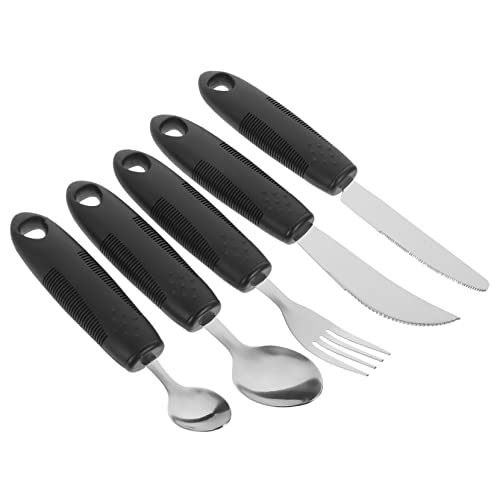TOBBOMEY 1 Juego De Utensilios Adaptables Para Personas Mayores, Utensilios Portátiles Antideslizantes, Cubiertos Portátiles, Utensilios Para Personas Discapacitadas, Vajilla Para Personas