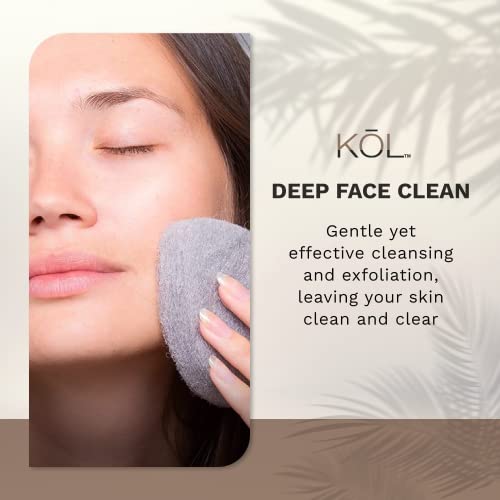 Kol Face Scrubber, Charcoal Infused Exfoliating Facial Cleansing Pads, Reusable Exfoliator Face Sponge For Daily Face Cleaning And Makeup Removal, 6 Count #TOP2