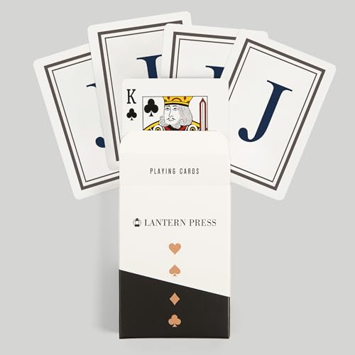 Lantern Press Monogram, Estate, Gray and Blue, 52 cartas de póker miniatura 6