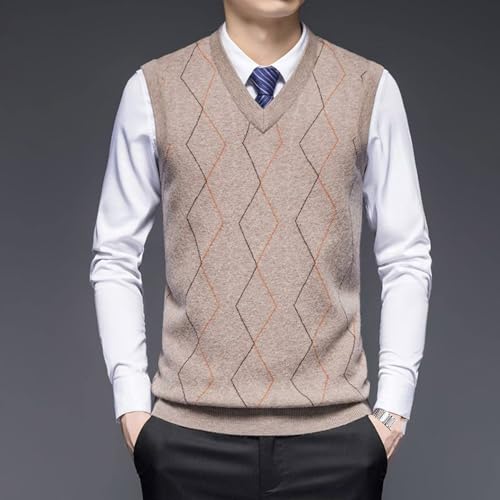 Chaleco clásico de otoño e invierno para hombre tejido con rombos argyle premium 6